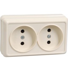 ОКТАВА кремовый Розетка 2-местная О/У б/з 10А РС22-2-ОКм  ERO20-K33-10-DC  GENERICA