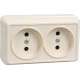 ОКТАВА кремовый Розетка 2-местная О/У б/з 10А РС22-2-ОКм  ERO20-K33-10-DC  GENERICA