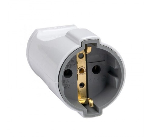 Штепсельное гнездо с заземлением белое 16А 250 В Proxima  ASG16-10-r  EKF