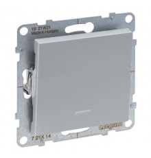 SUNO Выключатель 16АХ 250В с индикацией. Безвинтовые зажимы. Цвет "Алюминий"  721314  Legrand