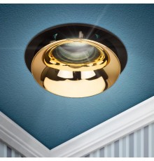 Cветильник встраиваемый декоративный KL103 BK/GD MR16 GU5.3 черный золото  Б0056357  ЭРА