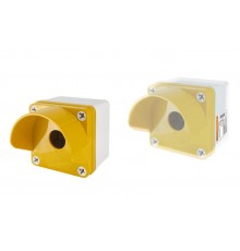 Корпус КП101 c козырьком для кнопок 1 место IP66 ABS желтый  SQ0705-0011  TDM