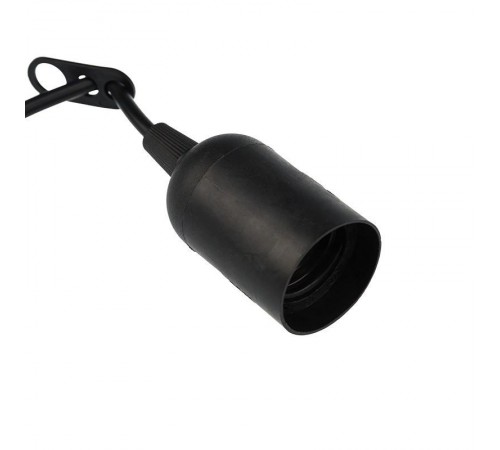 Патрон подвесной с клеммной колодкой E27 черный, с этикеткой, индивидуальный пакет  11-8825  Rexant