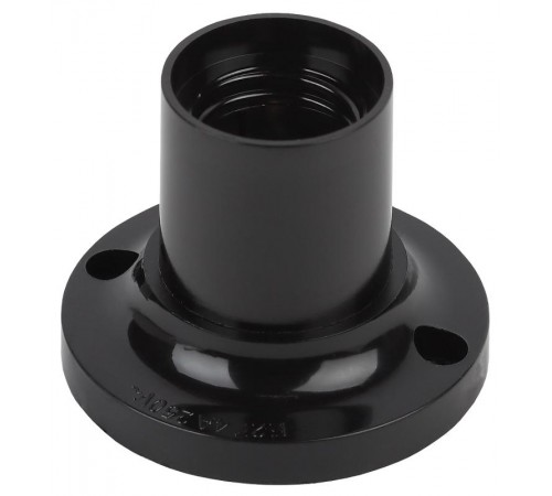 Патрон Е27 потолочный, бакелит, черный (x50)  Б0044083  ЭРА