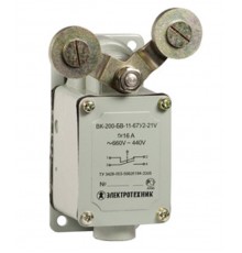 ВК-200-БВ-11-67У2-21, V-образный рычаг с роликом на каждом плече,IP67, выключатель концевой  ET511641  Электротехник