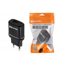 Сетевое зарядное устройство, СЗУ 3, 2,1 А, 1 USB, черный,  SQ1810-0011  TDM