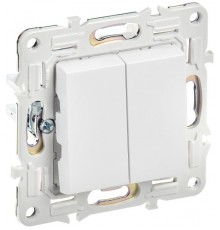 SKANDY Выключатель 2-клавишный 10А SK-V04W арктический белый  SK-V20-0-10-K01  IEK