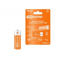 Элемент питания CR123 Lithium 3V BP-1  SQ1702-0036  TDM