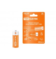Элемент питания CR123 Lithium 3V BP-1  SQ1702-0036  TDM