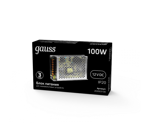 Блок питания для светодиодной ленты LED STRIP PS 100W 12V IP20  202003100  Gauss
