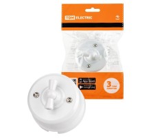 Выключатель поворотный 2-кл. с ручкой (бантик) 10А белый "Виви"  SQ1820-1006  TDM