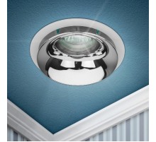 Cветильник встраиваемый декоративный KL103 WH/CH MR16 GU5.3 белый хром  Б0056353  ЭРА