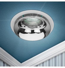 Cветильник встраиваемый декоративный KL103 WH/CH MR16 GU5.3 белый хром  Б0056353  ЭРА