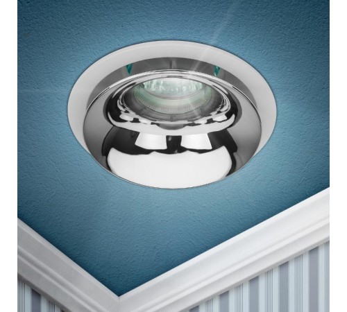 Cветильник встраиваемый декоративный KL103 WH/CH MR16 GU5.3 белый хром  Б0056353  ЭРА