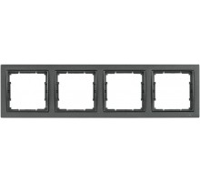 BOLERO Q1 антрацит Рамка 4-местная квадратная РУ-4-БА  EMB42-K95-Q1  IEK