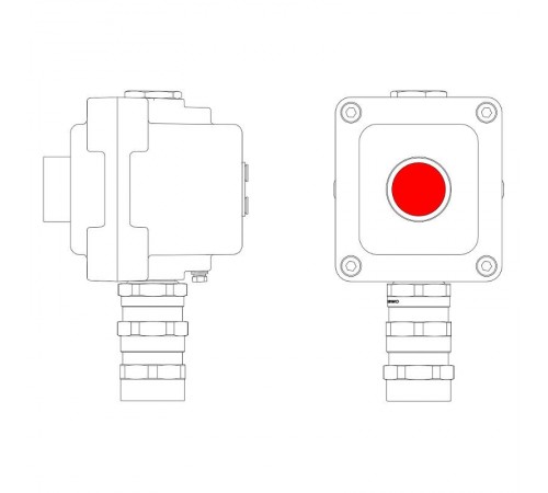 Взрывонепроницаемый пост управления из алюминия LCSD-01-B-MC-P1R(11)x1-PCMB-KA3MHK  LCSD21000008  DKC