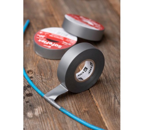 Изолента ПВХ серо-стальная 19мм 20м серии SafeFlex  plc-iz-sf-st  EKF