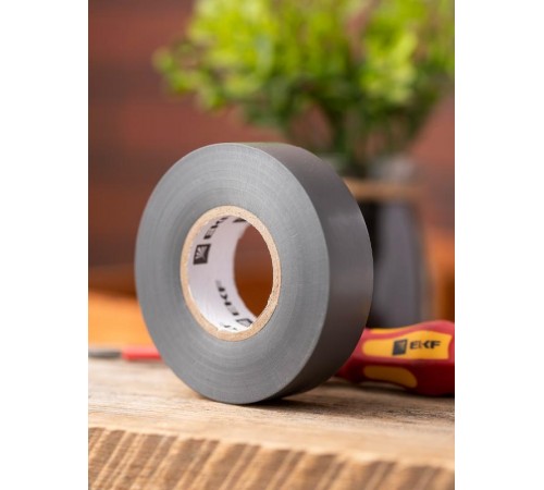 Изолента ПВХ серо-стальная 19мм 20м серии SafeFlex  plc-iz-sf-st  EKF