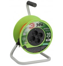 Удлинитель силовой  RP-4-2x0.75-20m на пластиковой катушке без заземления 4 розетки 20м ПВС 2х0,75мм2   Б0059779  ЭРА