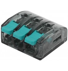 Аксессуары для клемм NO-224-47 ЭРА Клемма компактная серии 413 с рычагом, 3 отверстия, 0,5-4 мм2 (у  Б0043965  ЭРА