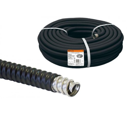 Металлорукав в ПВХ-изоляции Р3-Ц-П нг d 50 черный (20м)  SQ0407-0250  TDM