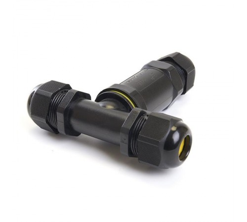 LD523/LD530 Соединитель-коннектор для проводов T 3-контактный, водонепрониц. (клемма 3pin), черный  41462  Feron