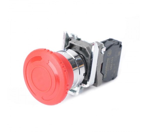 Кнопка аварийн ост SB4 в сборе 22мм 40мм повернуть для возврат металл 1Н  SB4BS8442  SE