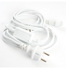 Сетевой шнур для гирлянд 3м, 2*0,5мм2, IP44, белый, DM403  48189  FERON