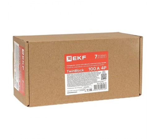 Рубильник 100A 4P реверсивный c рукояткой для прямой установки TwinBlock  tb-s-100-4p-rev  EKF