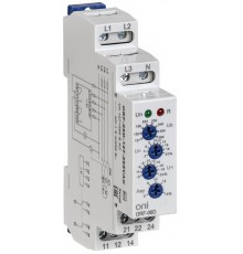 Реле фаз ORF-06D 3ф. 2 конт. 127-265В AC с контр. нейтр.  ORF-06D-127-265VAC  ONI