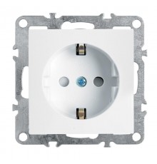 PST16-9110-01 Розетка 1-местная с/з (механизм), 250В, 16А, серия Эрна, белый  39317  STEKKER