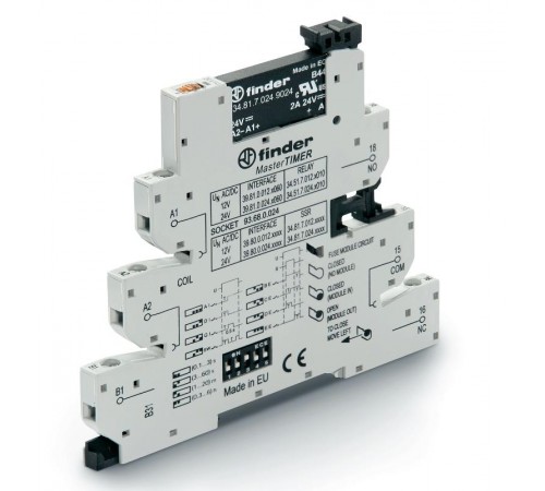 Интерфейсный модуль, твердотельное реле с таймером, серия MasterTimer (мультифункциональный: AI,DI,GI,SW); выход 2A (24В DС);  398000249024  Finder