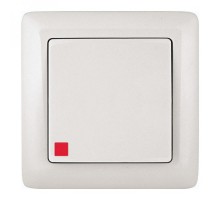 Хит Белый С/У Выключатель 1-клавишный с подсветкой 6А, 250В  VS16-135-B  SE