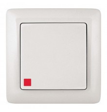 Хит Белый С/У Выключатель 1-клавишный с подсветкой 6А, 250В  VS16-135-B  SE