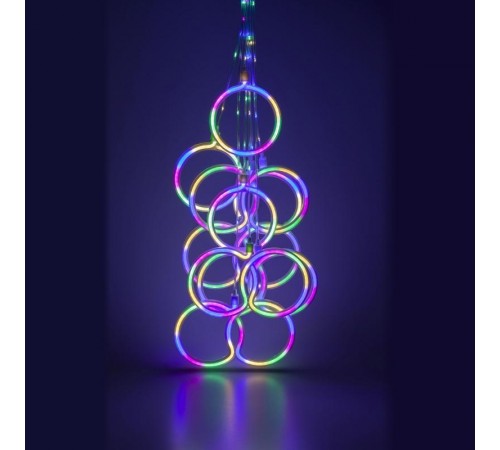 Гирлянда Неоновые кольца 2,4 м*0,65 м, ЕGNIG - RI  , мультиколор, 220В,  8 режимов, провод 1,5 м, IP20  Б0051878  ЭРА