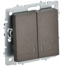 BRITE Выключ. 2-кл. с инд. отел. 10А ВС10-2-9-БрТБ бр.  BR-V20-2-10-K45  IEK