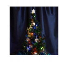 Гирлянда линейная Роса (на плоском проводе) 220V, 200 LED 20м, мультиколор, IP 20,  зеленый шнур шнур 3м, CL582  48633  FERON