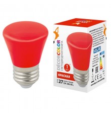 Лампа светодиодная LED-D45-1W/RED/E27/FR/С BELL декоративная LED. "Колокольчик", матовая. Цвет красный  UL-00005638  Volpe