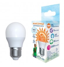 Лампа светодиодная LED-G45-6W/4000K/E27/FR/RA95 PLK01WH LED. "шар", мат.. 4000К .  UL-00006533  Uniel