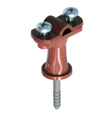 Держатель проводника круглого 6-10 мм коричневый, высота 38 мм, пластик с дюбелем 40 мм70618Ezetek