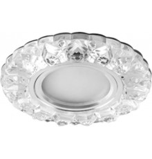 Светильник точечный встраиваемый под лампу, с LED подсветкой CD908 15LED*2835 SMD 4000K, MR16 50W G5.3, прозрачный, хром  28891  FERON