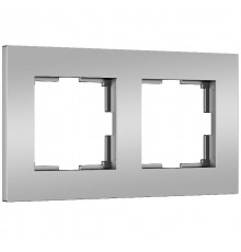 W0022965/ Электроустановочные изделия - Рамка на 2 поста Slab (серебро софт)a062813Werkel