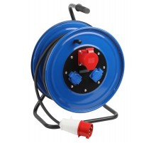 Удлинитель силовой IND380-RM-3e-5x2,5-20m-IP44 380В на катушке 3 розетки 1xCEE 5P 2xSCHUKO 20м КГ 5х2,5 32А IP44  Б0057309  ЭРА