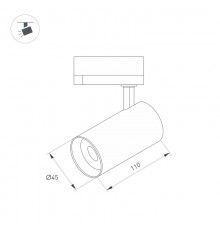 Светильник LGD-SPOT-2TR-R45-7W Day4000 (GD, 24 deg, 230V) (Arlight, IP20 Металл, 3 года)  042543  Arlight