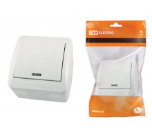 Выключатель 1-кл. открытой установки с подсветкой IP44 10А белый "Селигер"  SQ1818-0003  TDM