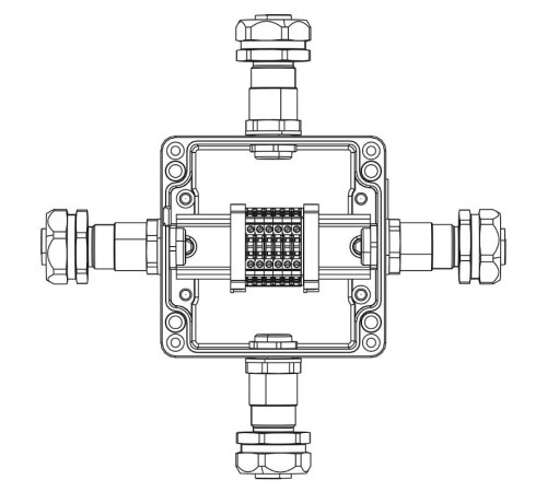 Взрывозащищенная клеммная коробка из алюминияTBE-A-12-(6xCBC.2)-1xKAEPM2MHK-20(A)-1xKAEPM2MHK-20(B)-1xKAEPM2MHK-20(C)-1xKAEPM2MHK-20(D)1Ex e IIC Т5 Gb