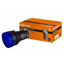 Лампа AD-22DS(LED)матрица d22мм синий 230В   SQ0702-0005  TDM