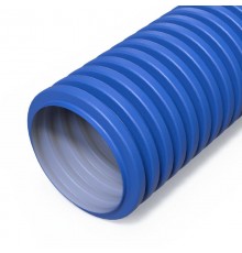 Труба гофрированная двустенная ПНД гибкая вентиляционная голубая (RAL 5012) d63 мм (50м/уп)  PR15.0278  Промрукав
