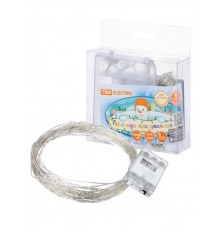 Гирлянда светодиодная "Роса100" 100LED, 10м, 3000К, 3хАА,  SQ0361-0053  TDM ELECTRIC