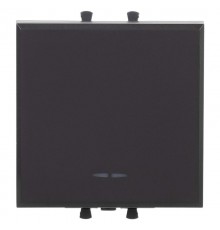 Выключатель одноклавишный модульный, "Avanti", "Черный матовый", 2 модуля  4412102  DKC